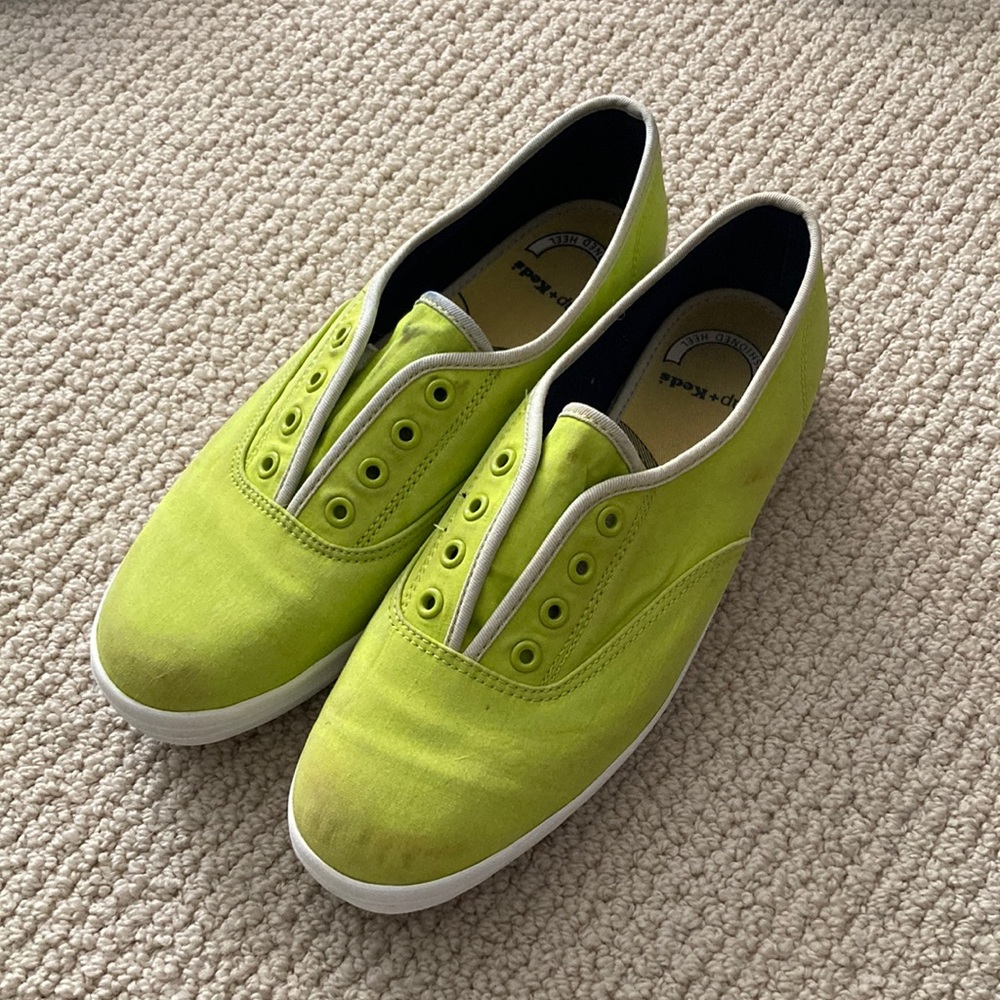 Keds Women’s Fashion Sneakers Lime Green Cushioned Heel Slip On Shoes Size 8